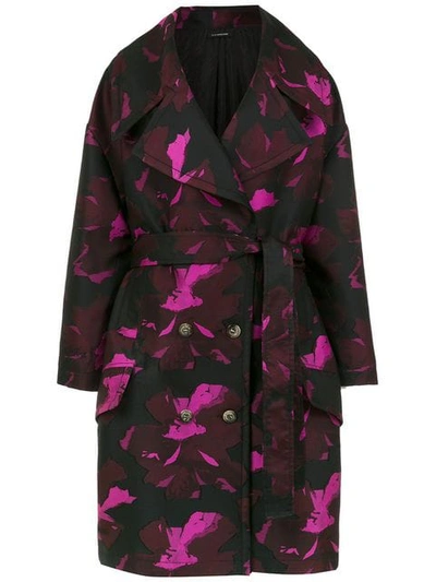 Shop À La Garçonne Floral Oversized Coat In Pink