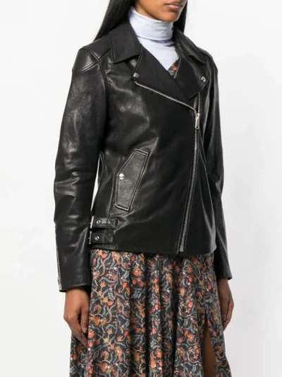 Shop Belstaff Fitted Biker Jacket In Black