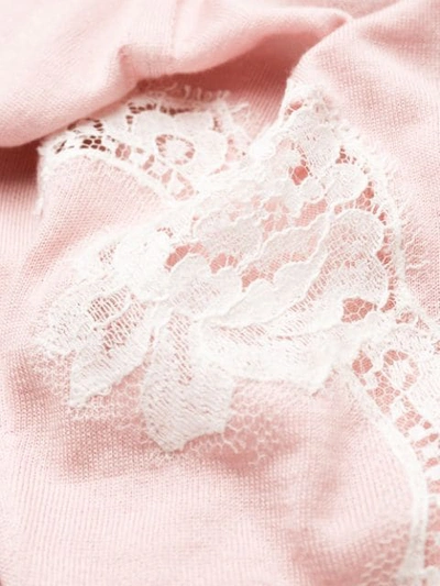 Shop Dolce & Gabbana Lace Insert Cardigan In Pink