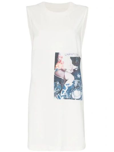 Shop Ten Pieces Sleeveless Printed Vest In White