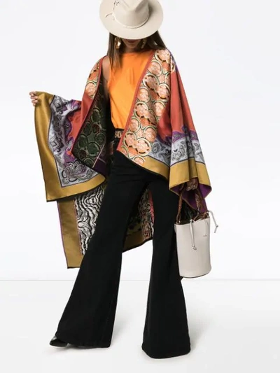 Shop Etro Jacquard Knitted Cape Poncho In 0600
