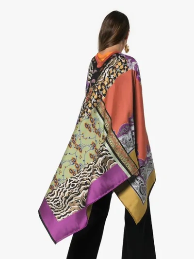 Shop Etro Jacquard Knitted Cape Poncho In 0600