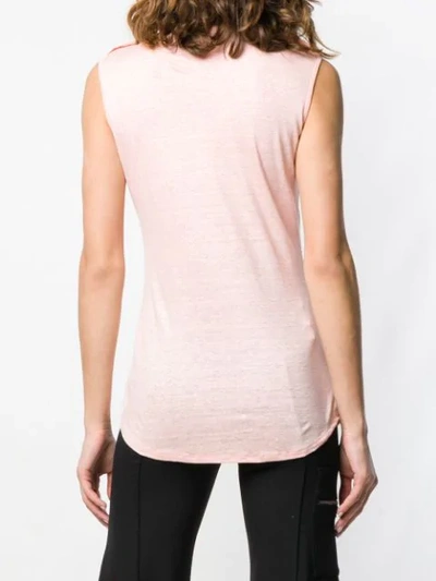 Shop Balmain Button Embellished Top In Pink