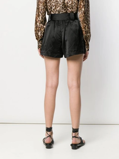 Shop Andrea Ya'aqov Belted Shorts In Black