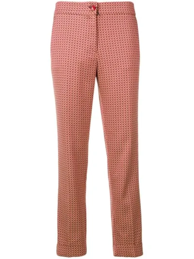 Shop Etro Printed Tapered Trousers In Pink