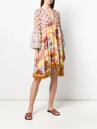 Shop Anjuna Floral Tunic Dress In Neutrals