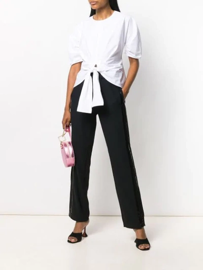 Shop N°21 Drawstring Straight Trousers In Black