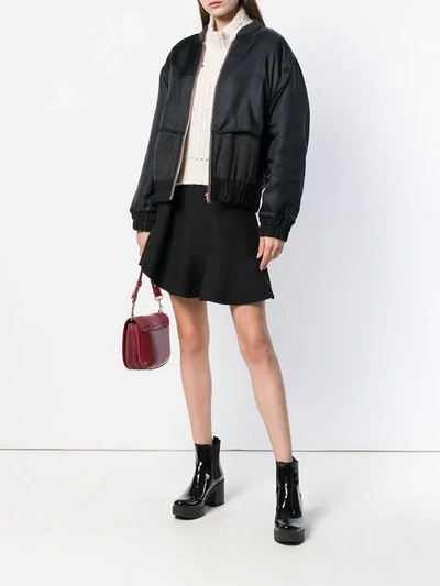 Shop See By Chloé Contrast Bomber Jacket In Black