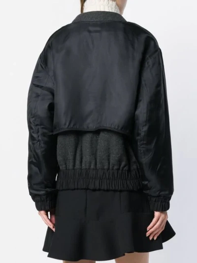 Shop See By Chloé Contrast Bomber Jacket In Black