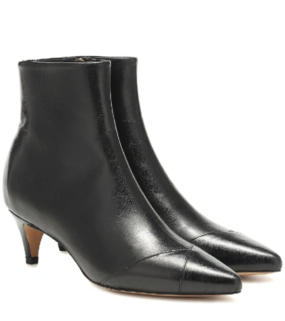 Shop Isabel Marant Durfee Leather Ankle Boots In Black