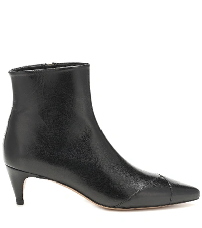 Shop Isabel Marant Durfee Leather Ankle Boots In Black