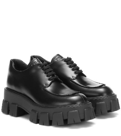 Shop Prada Leather Shoes In Black