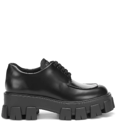 Shop Prada Leather Shoes In Black