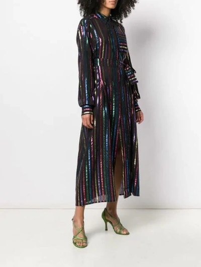 ATTICO METALLIC STRIPED DRESS - 黑色