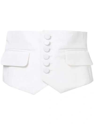 Shop Dsquared2 Buttoned Corset - White