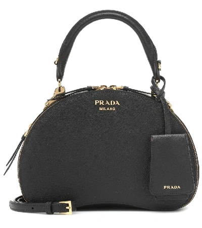 Shop Prada Sidonie Leather Tote In Black