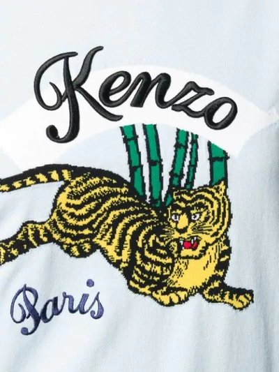 KENZO EMBROIDERED TIGER LOGO T-SHIRT - 蓝色