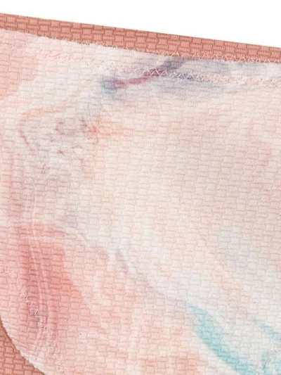 Shop Marysia Marble Print Bikini Bottoms In Pink