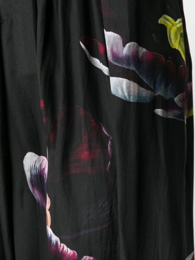 Shop Yohji Yamamoto Asymmetric Gathered Cropped Trousers - Black