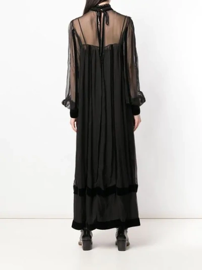 Shop Alberta Ferretti Sheer Maxi Dress In Black