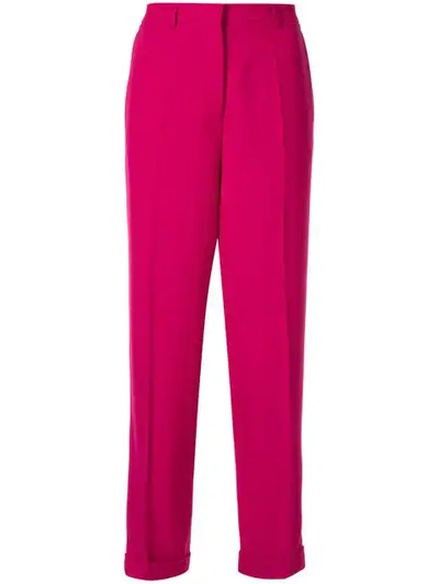 Shop Rochas Turn-up Cuff Trousers In Pink