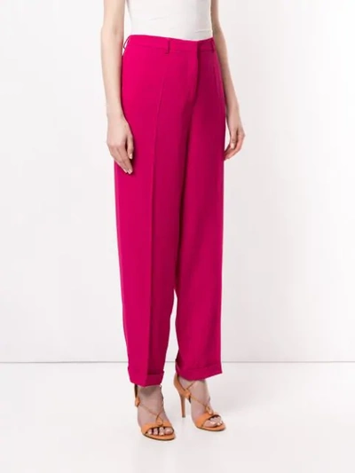 Shop Rochas Turn-up Cuff Trousers In Pink