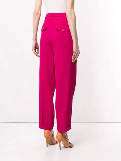 Shop Rochas Turn-up Cuff Trousers In Pink