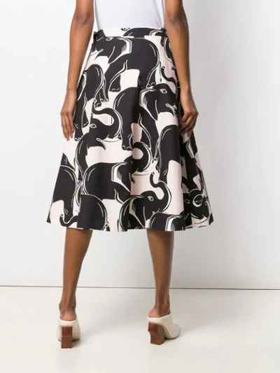 Shop Lanvin Geometric Print Skirt In Black