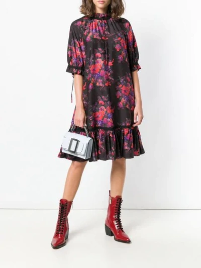 Shop Mcq By Alexander Mcqueen Floral Print Dress In Black