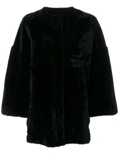 Shop Almarosafur Giulia Coat - Black