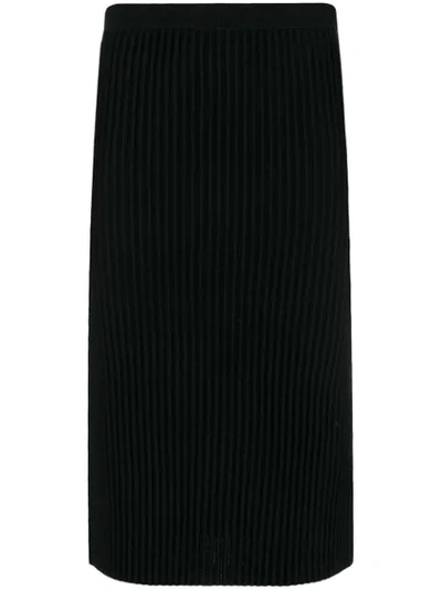 Shop Victoria Victoria Beckham Rib Knit Pencil Skirt In Black