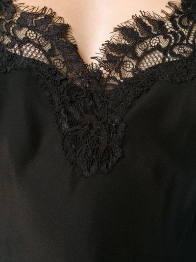 Gold Hawk Lace Trim Tank Top In C26 Black Black