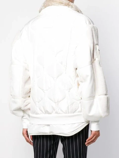 Shop Tom Ford Faux Fur Bomber Jacket In White