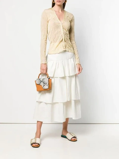 Shop Theory Tier Ruffle Skirt In Neutrals