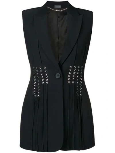 Shop Alexander Mcqueen Sleeveless Blazer-style Jacket In Black