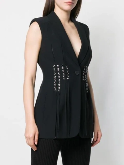 Shop Alexander Mcqueen Sleeveless Blazer-style Jacket In Black