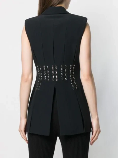 Shop Alexander Mcqueen Sleeveless Blazer-style Jacket In Black