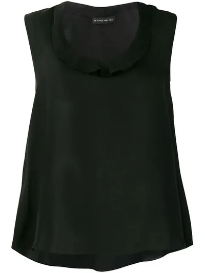 Shop Etro Ruffle Neck Blouse In Black