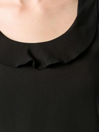 Shop Etro Ruffle Neck Blouse In Black