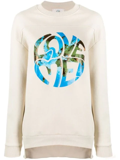 Shop Alberta Ferretti Contrast Print Sweatshirt In Neutrals