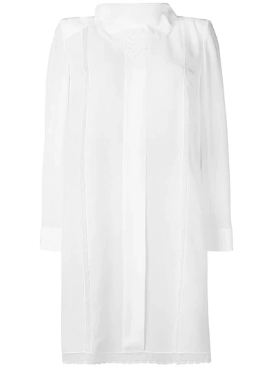 Shop Fendi Handkerchief Collar Dress In White