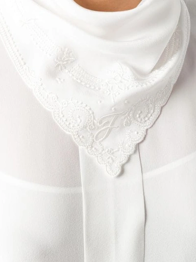 Shop Fendi Handkerchief Collar Dress In White