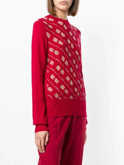 Shop Marni Diagonal Striped Jumper In Red