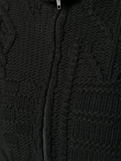 Shop Almaz Fringed Sleeve Zipped Cardigan In Black