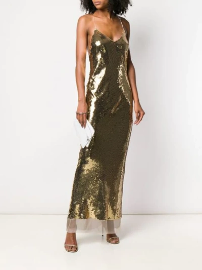 Shop Stella Mccartney Halter Neck Dress In Gold
