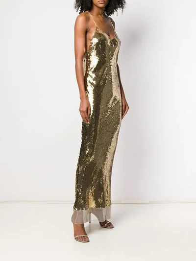 Shop Stella Mccartney Halter Neck Dress In Gold