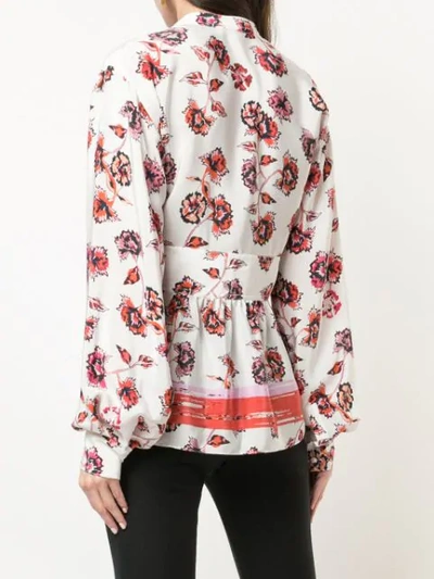 Shop Derek Lam 10 Crosby French Floral Print Blouse In White