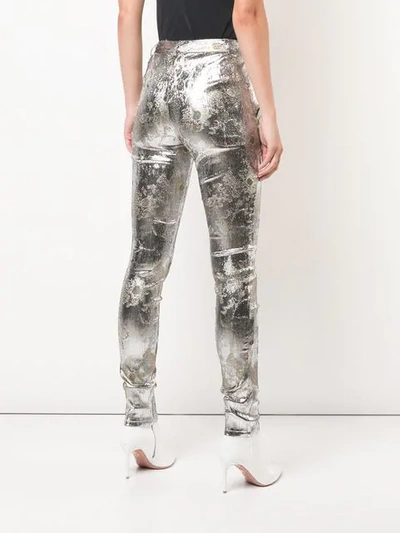 Shop Cynthia Rowley Gold Coast Metallic Trousers In Silver