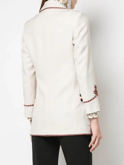 Shop Gucci Cord Trim Blazer In Neutrals