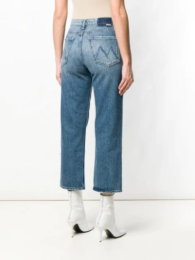 Shop Mother Thrasher Cropped Jeans In Blue